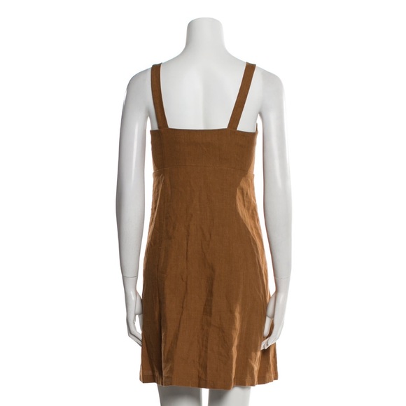 SÉZANE Jade Linen Button Dress in Caramel Brown - Picture 5 of 7